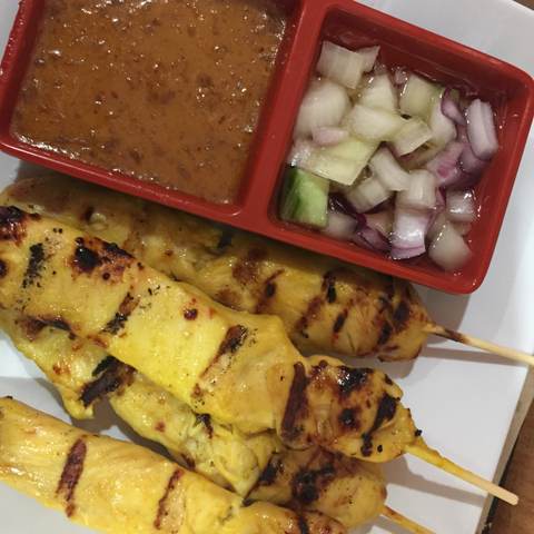 Chicken Sate สะเต๊ะไก่, photographed
