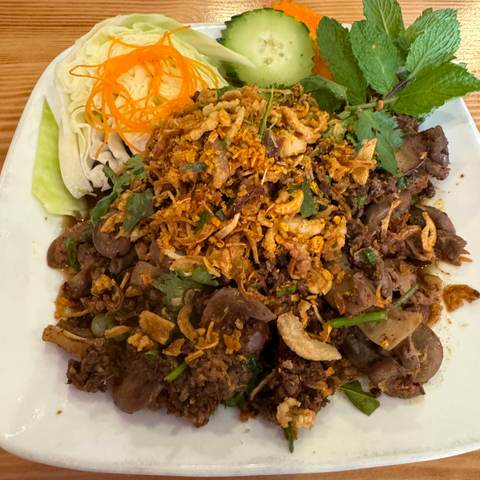 Larb Pork Northern Thai Style ลาบหมูเหนือ, photographed