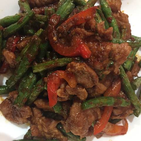Pad Prik Khing ผัดพริกขิง, photographed