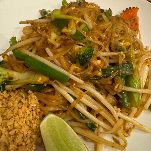 Pad Thai lunch, photographed