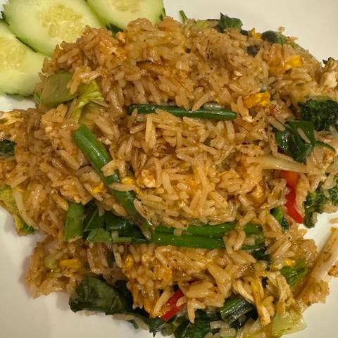 Spicy Sweet Chili Paste Fried Rice ข้าวผัดพริกเผา, photographed